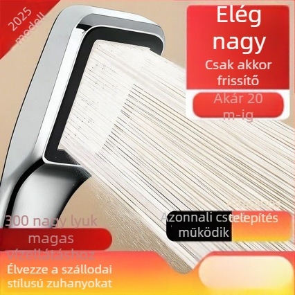 Négyzet alakú kézi zuhanyfej, ABS, nyomásos működés, eső üzemmód, permetező vízkimenet, 0–100°C működési tartomány