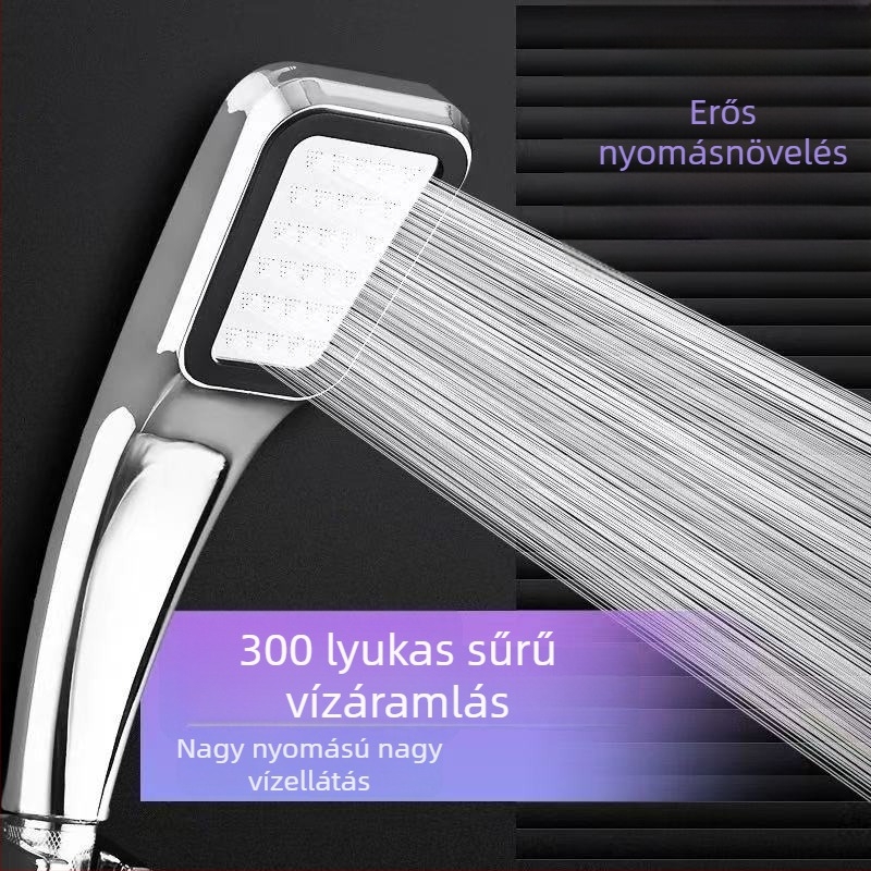 Négyzet alakú kézi zuhanyfej, ABS, nyomásos működés, eső üzemmód, permetező vízkimenet, 0–100°C működési tartomány