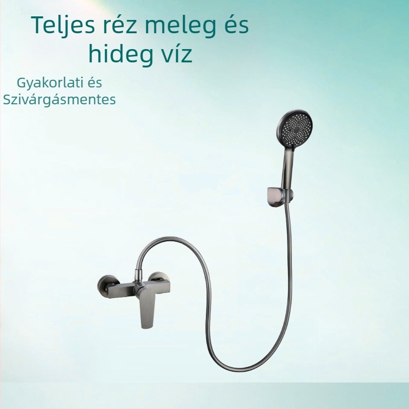 Zuhanyfej készlet – Rozsdamentes acél, eső funkció, modern stílus, kör alakú, hordozható