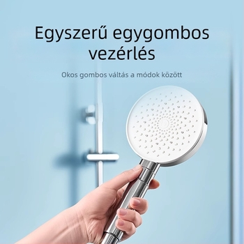 Kézi zuhanyfej nyomásfokozóval az otthonába, falra szerelt, kerekfejű, modern minimalista stílus, modell Mjzyschs01db