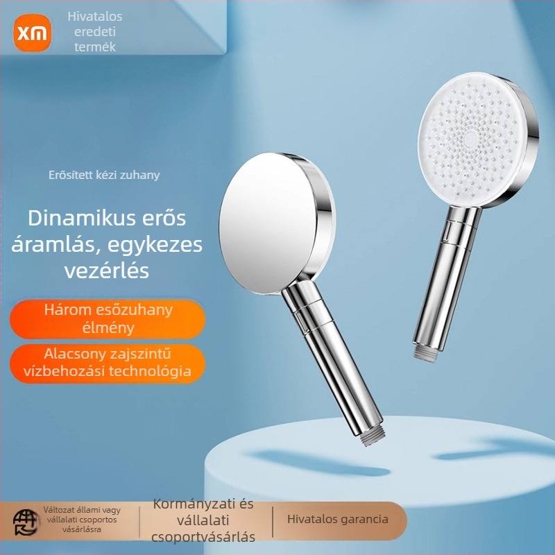 Kézi zuhanyfej nyomásfokozóval az otthonába, falra szerelt, kerekfejű, modern minimalista stílus, modell Mjzyschs01db