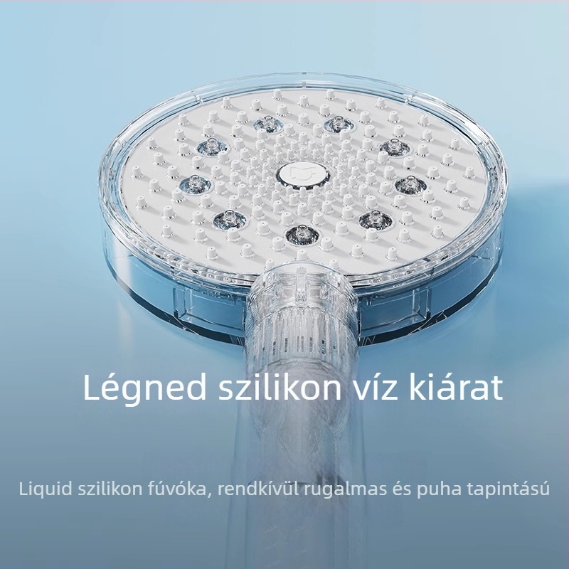 Kézi zuhanyfej nyomásfokozóval az otthonába, falra szerelt, kerekfejű, modern minimalista stílus, modell Mjzyschs01db