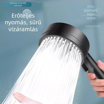 Kaisheng Premium kézi zuhanyfej, több beállítással, tartós, nagy sugárzási felület, fekete