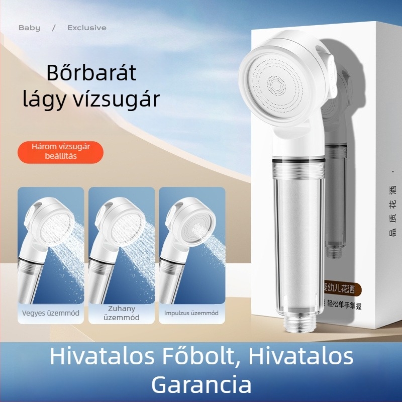 Hordozható utazási zuhanyfej szűrővel és nyomásnövelő funkcióval