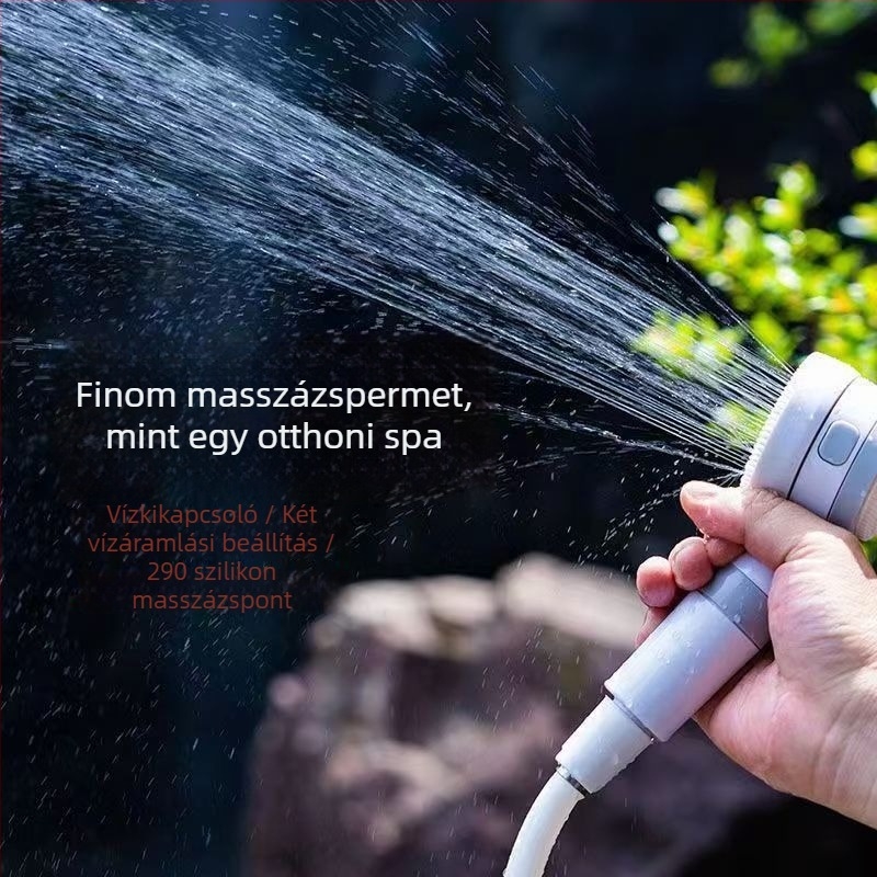 Hordozható kültéri zuhany önfelszívó pumpával, hosszú üzemidejű akkumulátor, ABS ház, modell RA-01