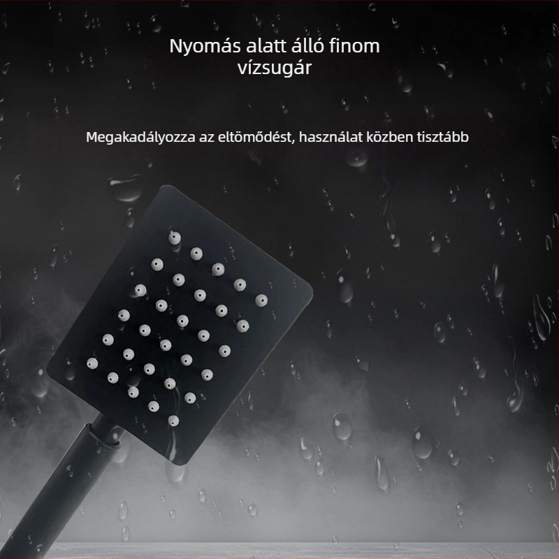 Négyzet alakú zuhanykészlet ABS bevonatos rozsdamentes acél zuhanyfejjel, falra szerelhető, otthoni használatra