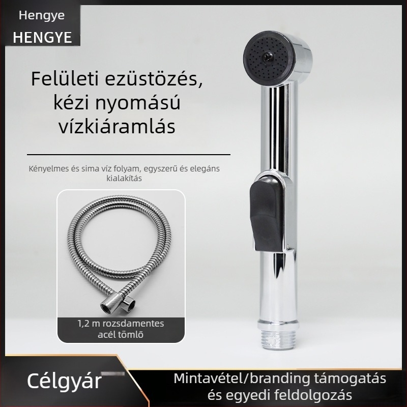 WC-szórófej C10 — ABS anyag, falra szerelhető, krómozott felület, eső üzemmód