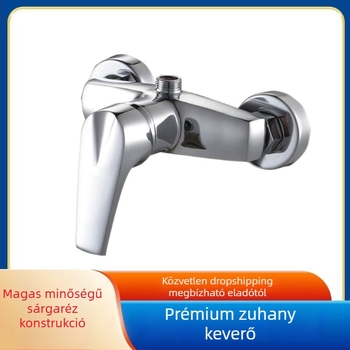 Beépített falba szerelt réz zuhanycsaptele háromsoros keverő és kerámiás patron, modell Copper Cyrillo Triple, 25 mm bemenet/kimenet, 0–90°C, 0.8–1.2 MPa