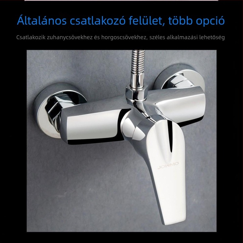 Beépített falba szerelt réz zuhanycsaptele háromsoros keverő és kerámiás patron, modell Copper Cyrillo Triple, 25 mm bemenet/kimenet, 0–90°C, 0.8–1.2 MPa