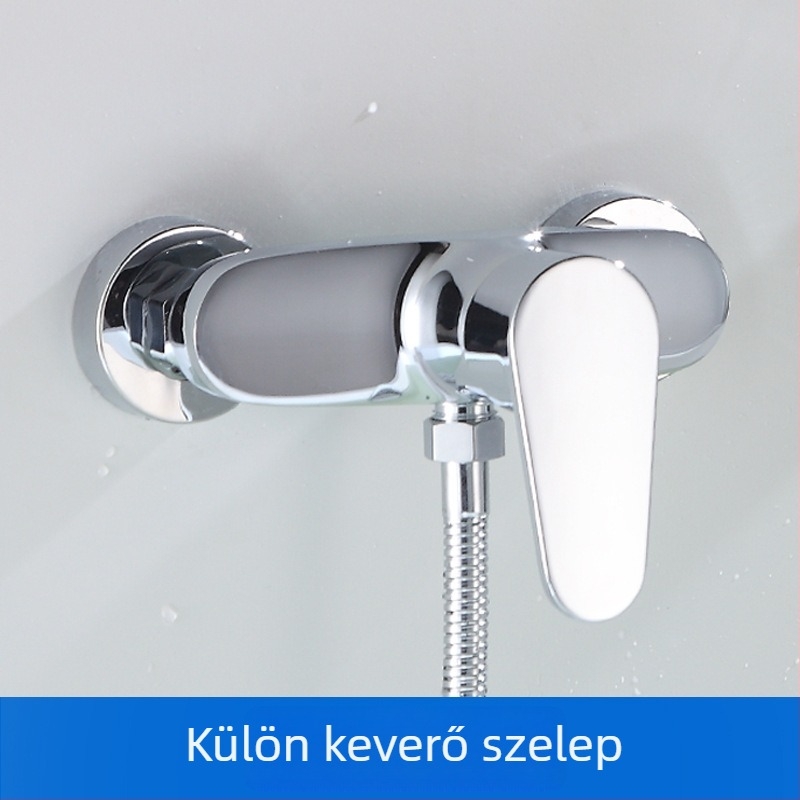 Réz zuhanykeverőcsap, falra szerelt, kerámiás patronos csap, 0-80°C