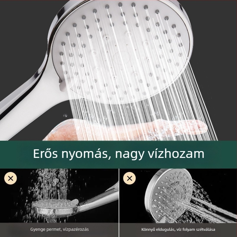 Kézi zuhanyfej eső funkcióval (ABS; 4‑utas csatlakozó; 0–80°C; 0,5 MPa)