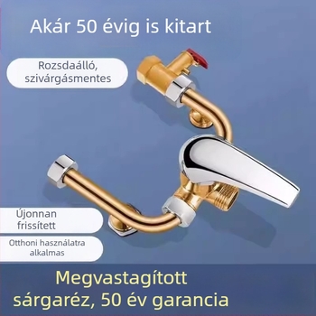 Elektromos vízmelegítő keverő szelepeihez készült kiegészítők: meleg és hideg víz csapok, felületi zuhanykapcsoló, zuhanynyomásfokozó