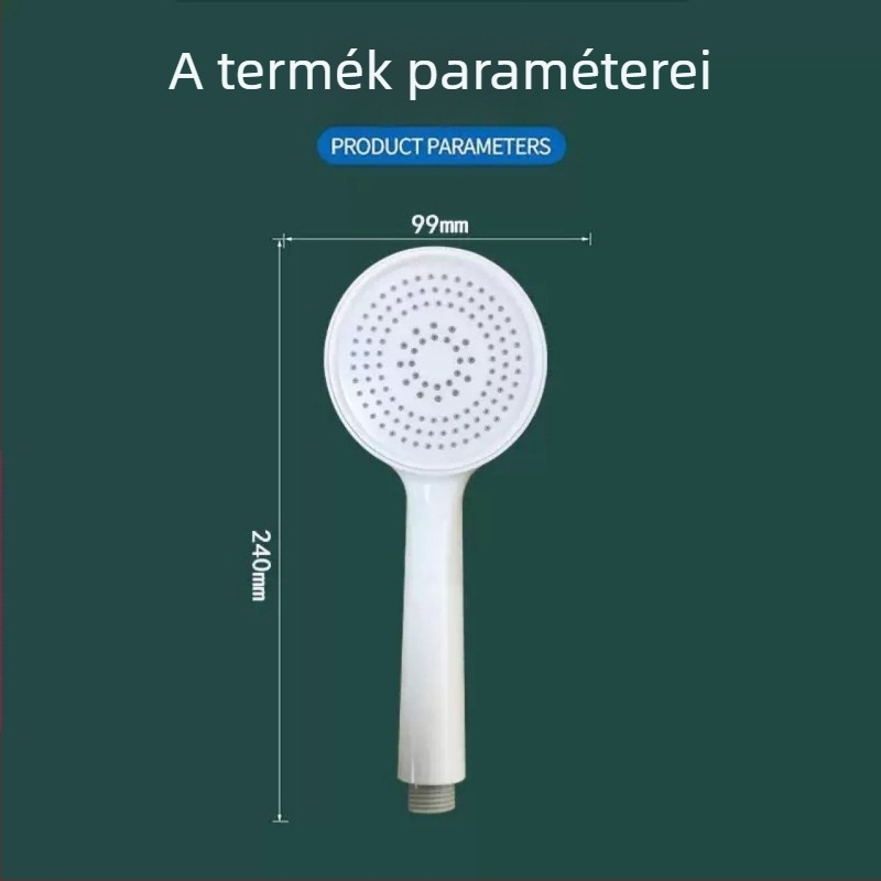 Esésálló zuhanyfej – otthoni használatra, ABS, kör alak, menetes szerelés, esőfunkció, 60°C, 8