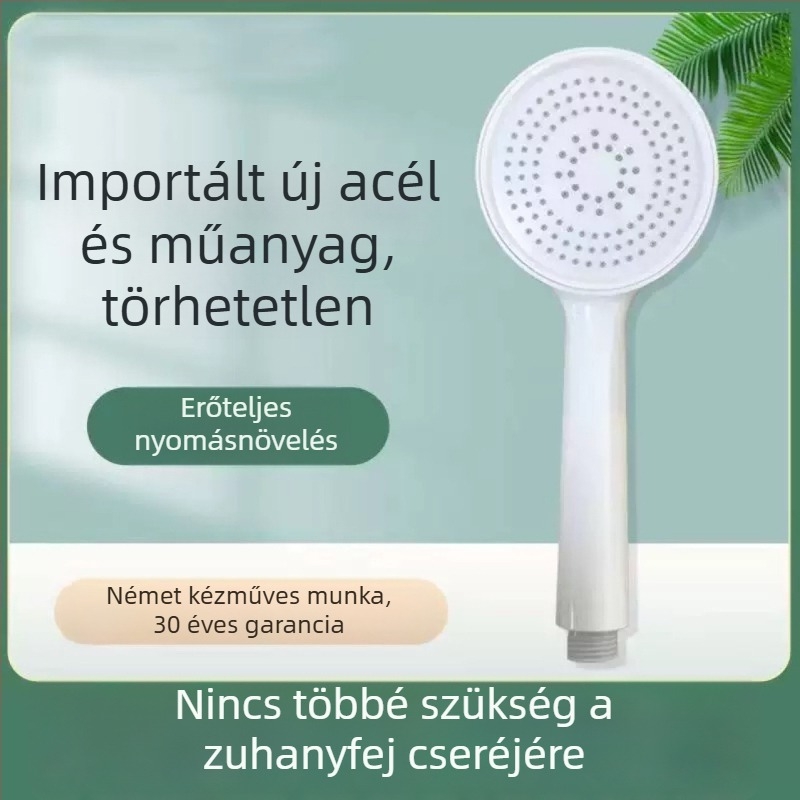 Esésálló zuhanyfej – otthoni használatra, ABS, kör alak, menetes szerelés, esőfunkció, 60°C, 8