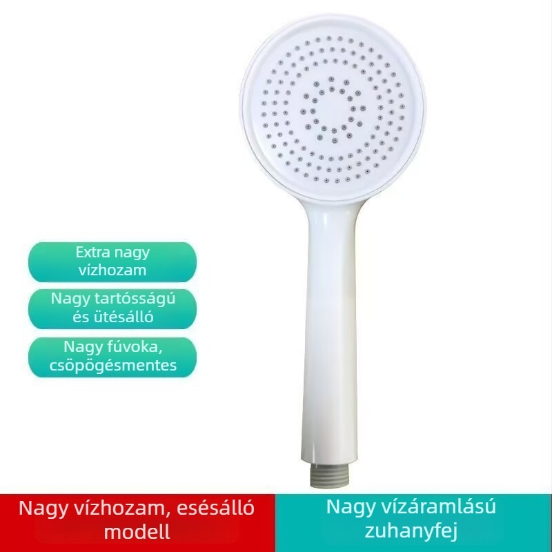 Esésálló zuhanyfej – otthoni használatra, ABS, kör alak, menetes szerelés, esőfunkció, 60°C, 8