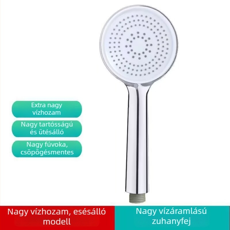 Esésálló zuhanyfej – otthoni használatra, ABS, kör alak, menetes szerelés, esőfunkció, 60°C, 8
