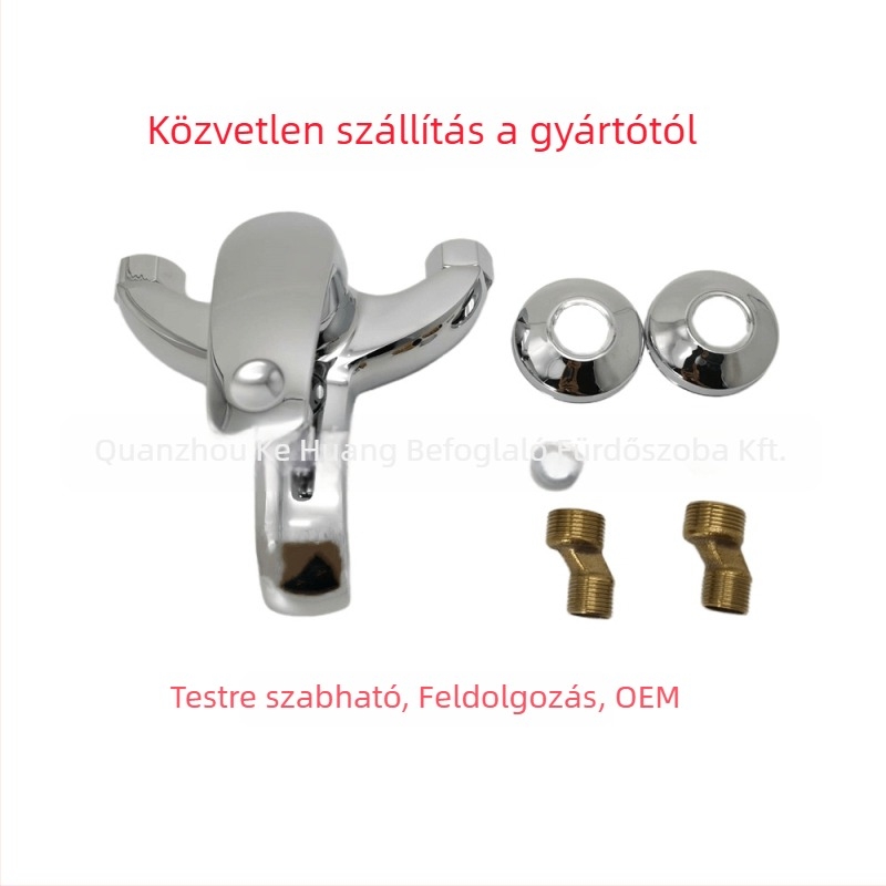 Háromfejes zuhanycsaptelep a fürdőszobába, falra szerelt, cinkötvözet test, kerámia szelep, keverő