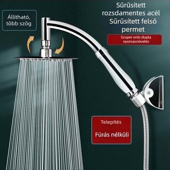 Felső permetezésű zuhanyfej, nyomásos működés, 201 rozsdamentes acélból, krómozott felület