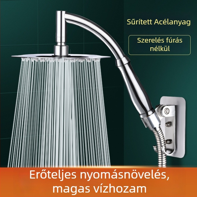 Felső permetezésű zuhanyfej, nyomásos működés, 201 rozsdamentes acélból, krómozott felület