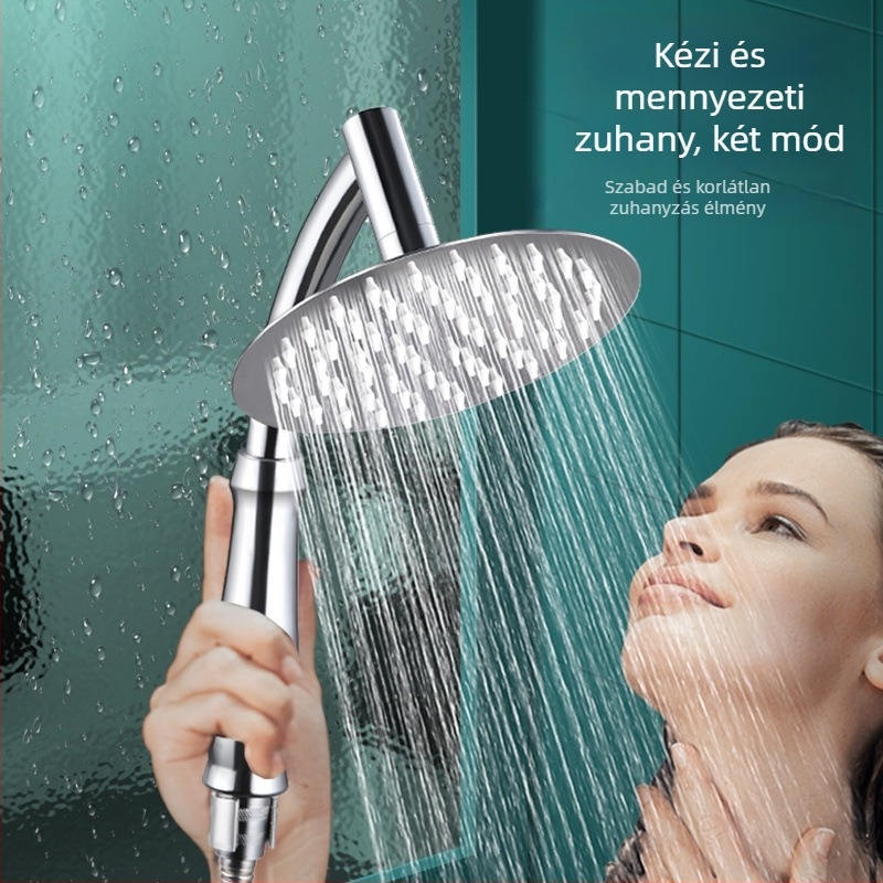 Felső permetezésű zuhanyfej, nyomásos működés, 201 rozsdamentes acélból, krómozott felület