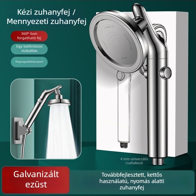 Nyomásnövelő zuhanyfej állítható forgó könyökkel, kis lakásokhoz, rendkívül erős víznyomás