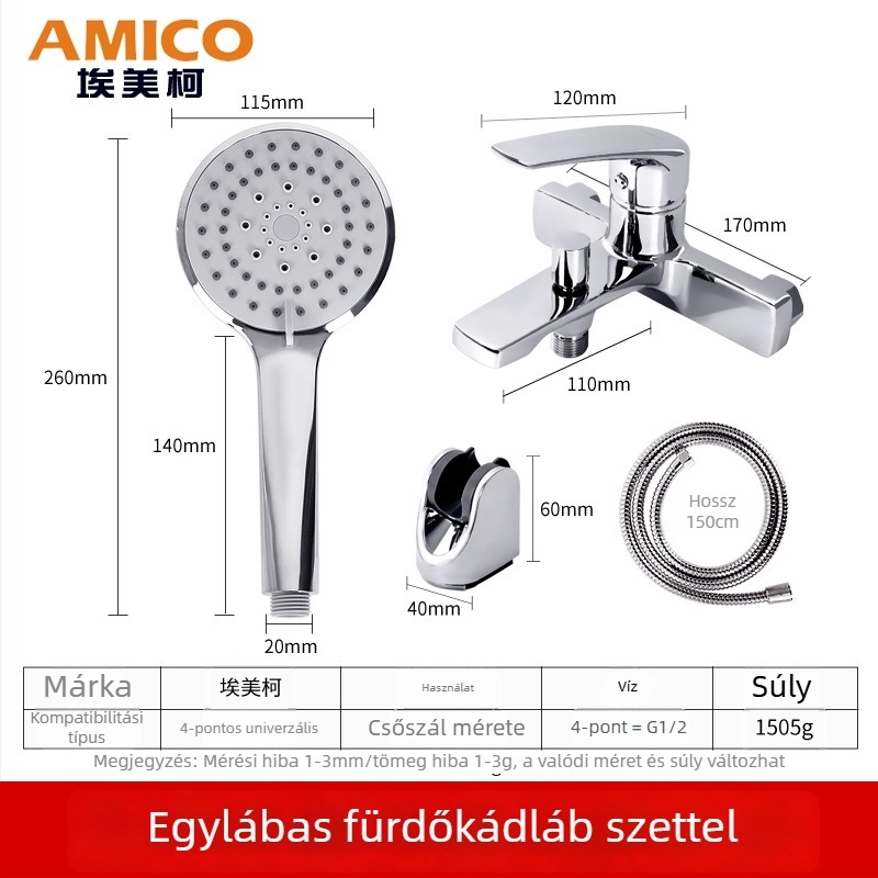 Amico zuhanykészlet réz anyagból, modell YG511FQ, elektroplatírozott felület