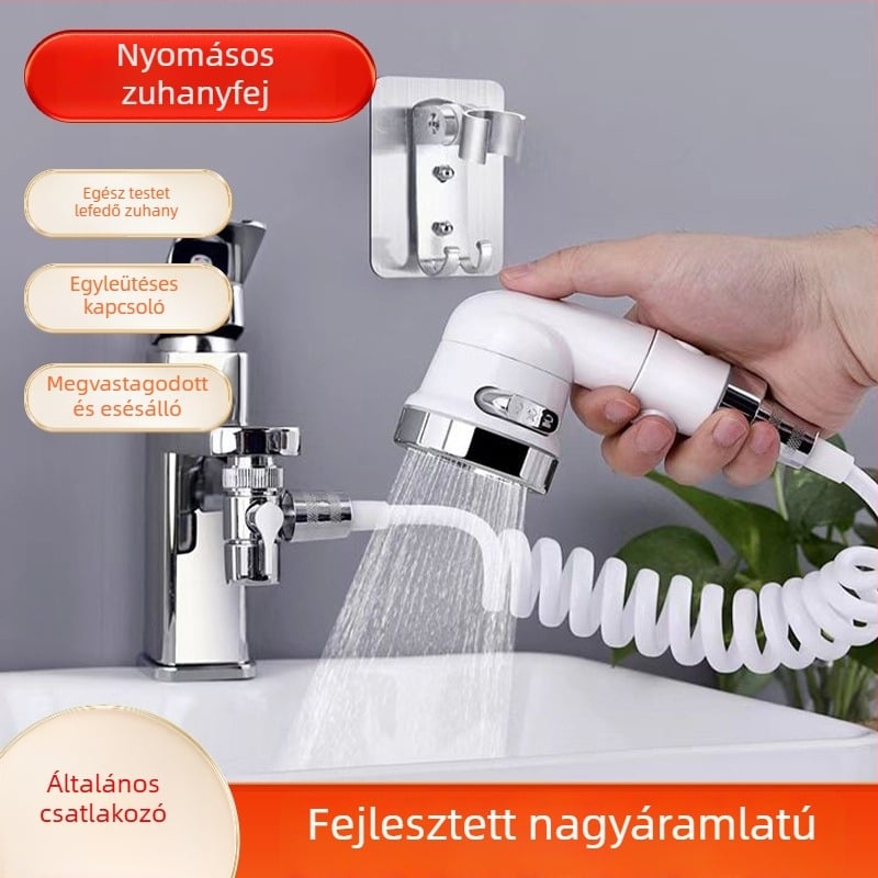 Falihoz szerelt ABS zuhanyfej készlet, kör alakú esőzuhannyal és masszázs funkcióval
