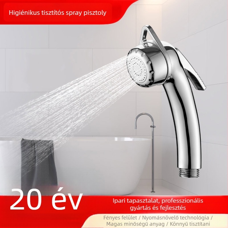 Fürdőszobai tisztító mini permetezőpisztoly, zuhanyhoz — modell 514A, ABS, hordozható, kézi, 1–35°C, 5 kg, automatikus víz- és esőáramlás
