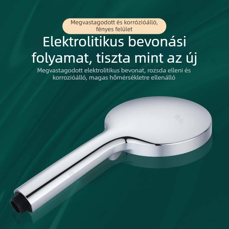 Nyomásos zuhanyfej készlet – ABS, elektroplakolt bevonat, 3 darabos, állítható kézi zuhanyzó, 2.0 MPa