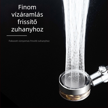 Zuhanykészlet forgó esőfejjel, ABS anyag, falra szerelhető, krómozott bevonat