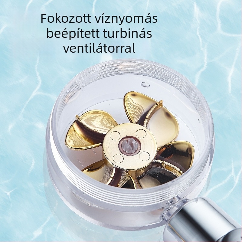Zuhanykészlet forgó esőfejjel, ABS anyag, falra szerelhető, krómozott bevonat