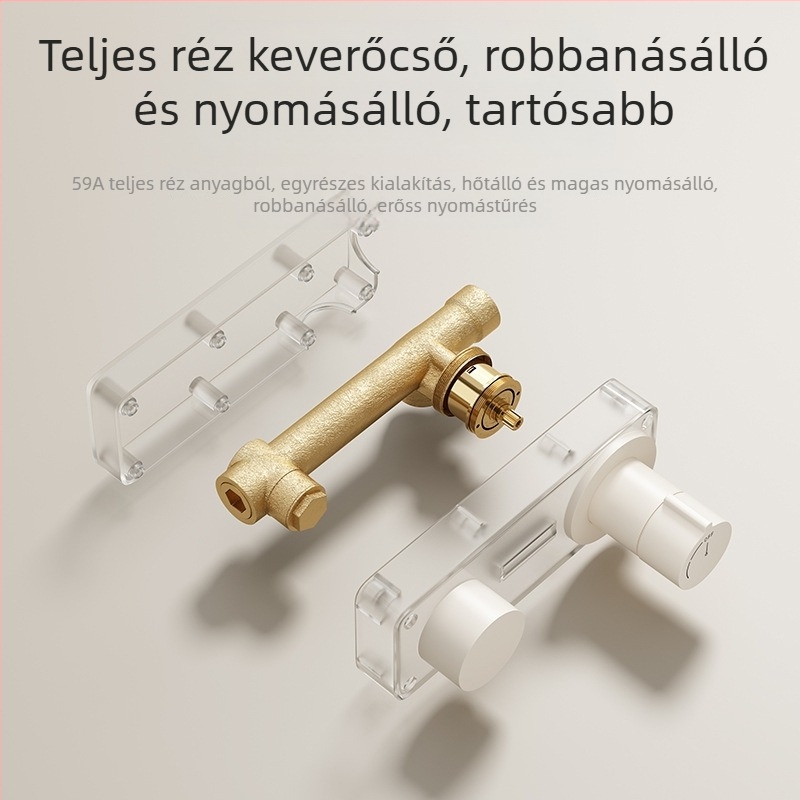 Rejtett szerelésű zuhanykészlet, réz test, hőmérséklet-szabályozás, HS-201 modell