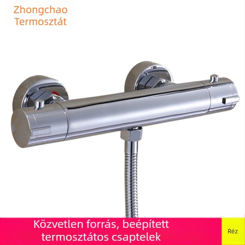 Termosztatikus zuhany csaptelep, rejtett szerelés, réz test, modell ZC-831G, krómozott felület, 20–85°C működési tartomány