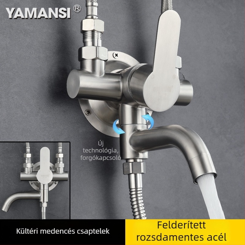 YAMANSI 304 rozsdamentes acél felületre szerelt zuhany keverő kerámiás patronnal