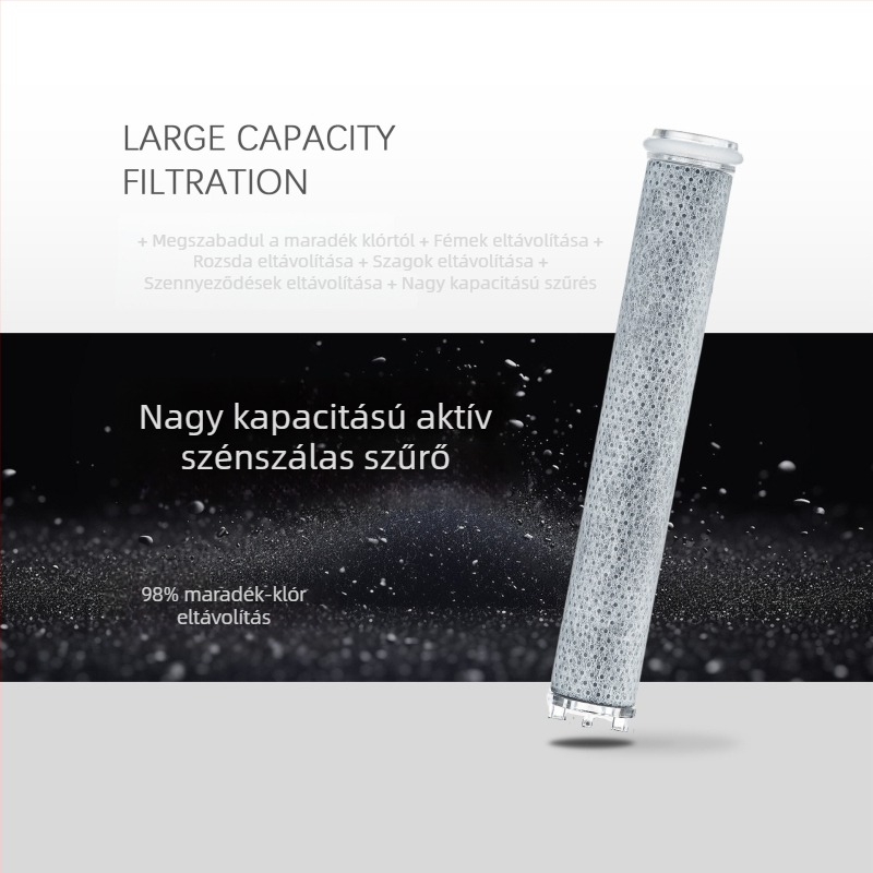 Zuhanyszűrő patron – PP gyapot, ACF szénszál, ABS kivitel, Modell HSMR01001, 0–100°C működési hőm