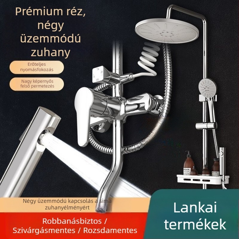 304 rozsdamentes acél háztartási zuhanykészlet – rejtett szerelés, kör alakú esőzuhanyfej booster fúvóka, modern stílus