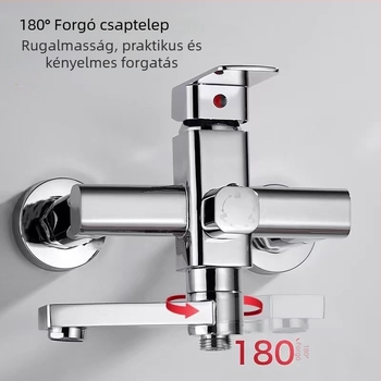 Fürdőkádtöltő háromcsapos keverőcsap, test rézötvözet, kerámiabetét, 0-90°C, 1.0 MPa, 20 mm csatlakozás
