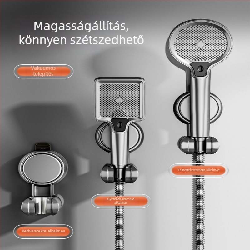 Zuhanyzó tartó vákuumos rögzítéssel - L alakú, műanyag, falra szerelhető, modern minimalista stílus, testreszabható