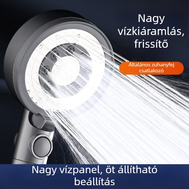 CL011 zuhanyfej – ABS, nyomásos működés, funkciók: permetezés, masszázs, automatikus víztöltés, eső funkció, fényű luxus stílus