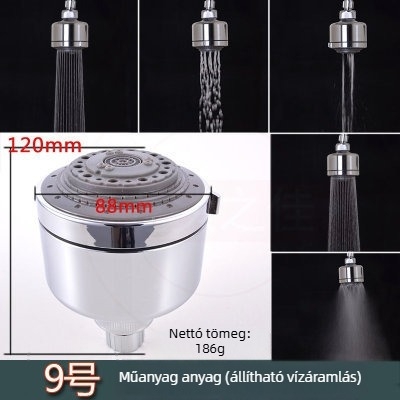 Top Spray zuhanyfej - műanyag, kerek, eső funkció, krómozott felület, modern minimalista stílus