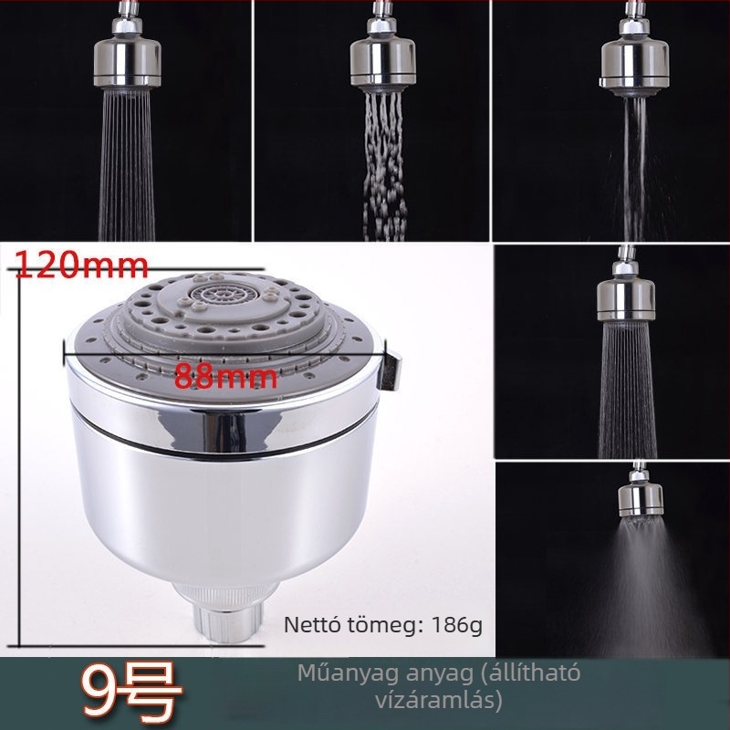 Top Spray zuhanyfej - műanyag, kerek, eső funkció, krómozott felület, modern minimalista stílus