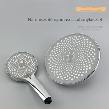 Panel zuhanyfej háromfokozatú víznyomással (hordozható, ABS, kézi telepítés, 1,6 MPa, 0–100°C)