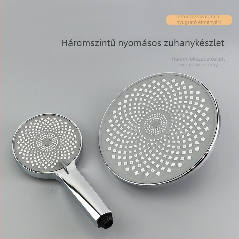Panel zuhanyfej háromfokozatú víznyomással (hordozható, ABS, kézi telepítés, 1,6 MPa, 0–100°C)