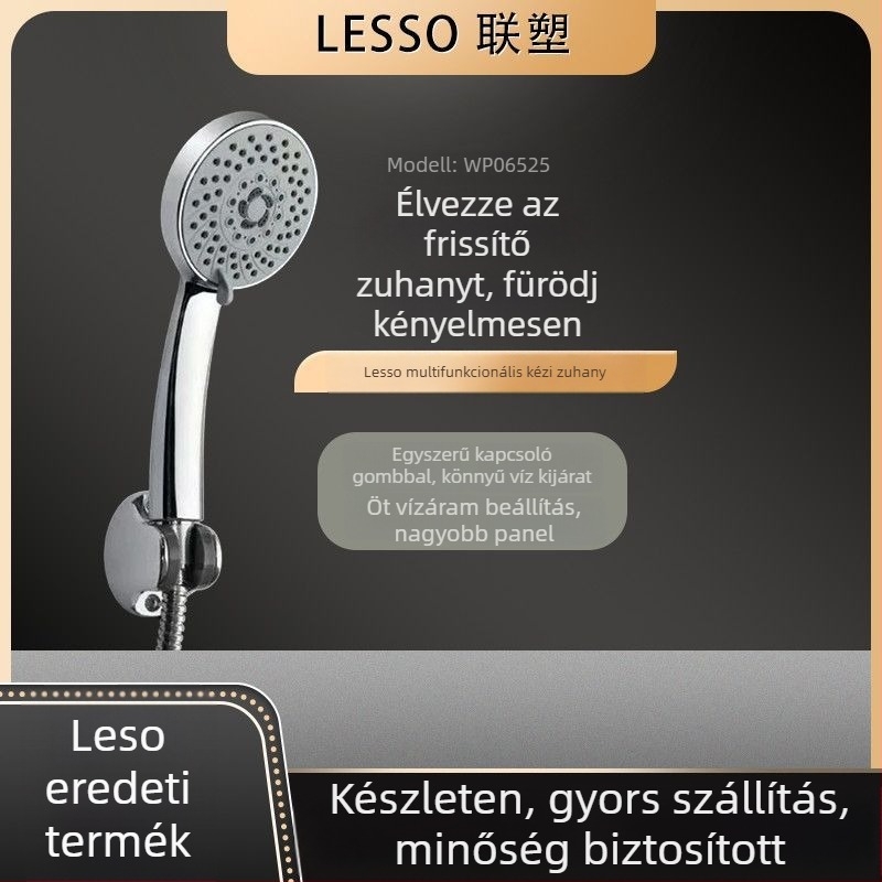 Liansu Állítható falra szerelhető zuhanyfej készlet melegítővel, 3–5 módban, nagy nyomás