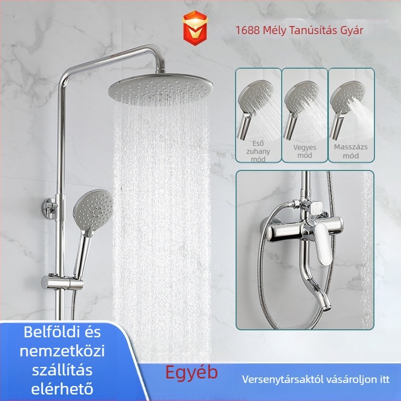 Réz zuhanykészlet, felületre szerelt, esőzuhany, felső zuhanyfej, modell 68102