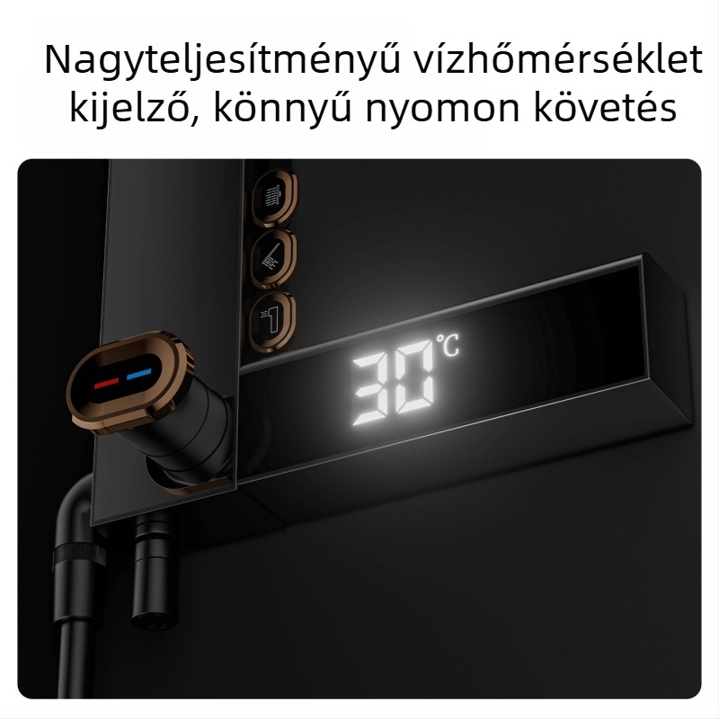 ABS-ból készült felső zuhany készlet, nyomásnövelő funkcióval, 90°C működési hőmérséklet, keverő kimenet
