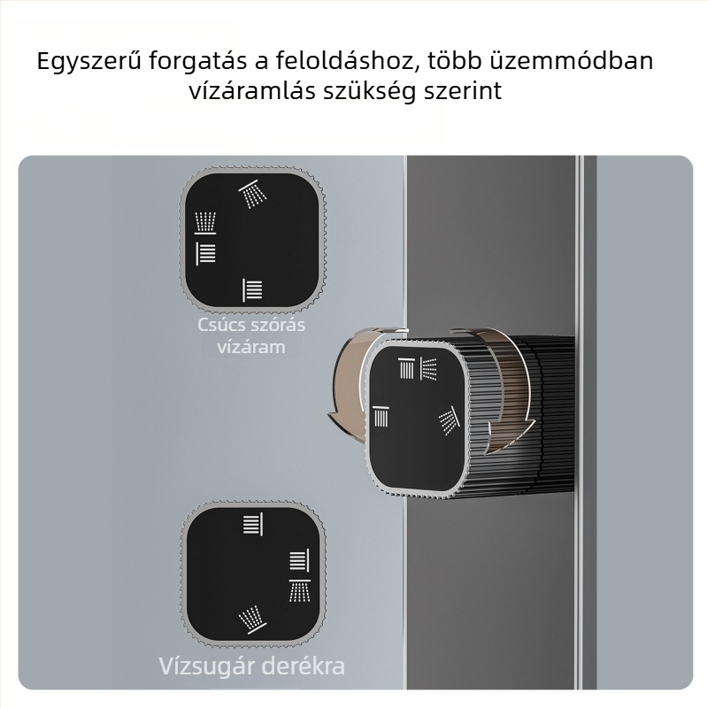 ABS-ból készült felső zuhany készlet, nyomásnövelő funkcióval, 90°C működési hőmérséklet, keverő kimenet