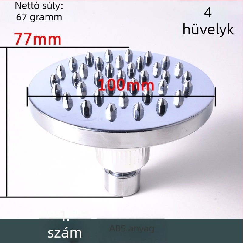 Zuhanyfej, műanyag felső spricelő modell, ABS anyag, eső funkció, krómozott felület, kör alakú