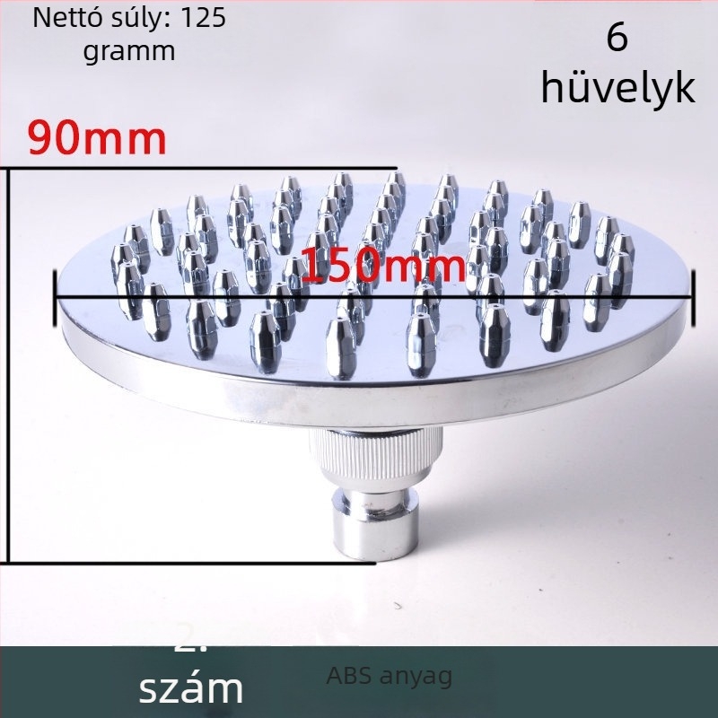 Zuhanyfej, műanyag felső spricelő modell, ABS anyag, eső funkció, krómozott felület, kör alakú