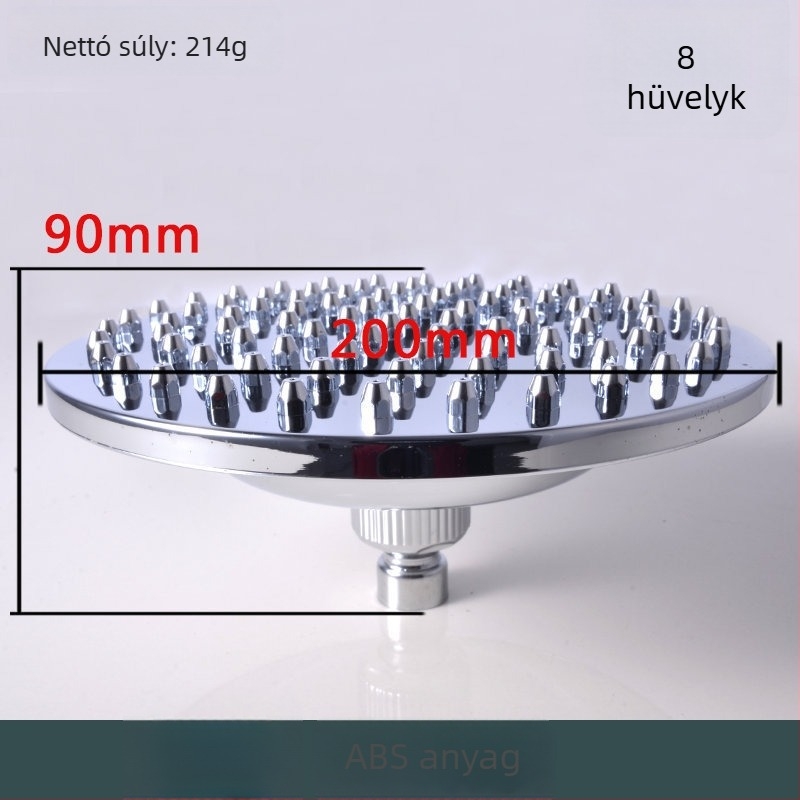 Zuhanyfej, műanyag felső spricelő modell, ABS anyag, eső funkció, krómozott felület, kör alakú